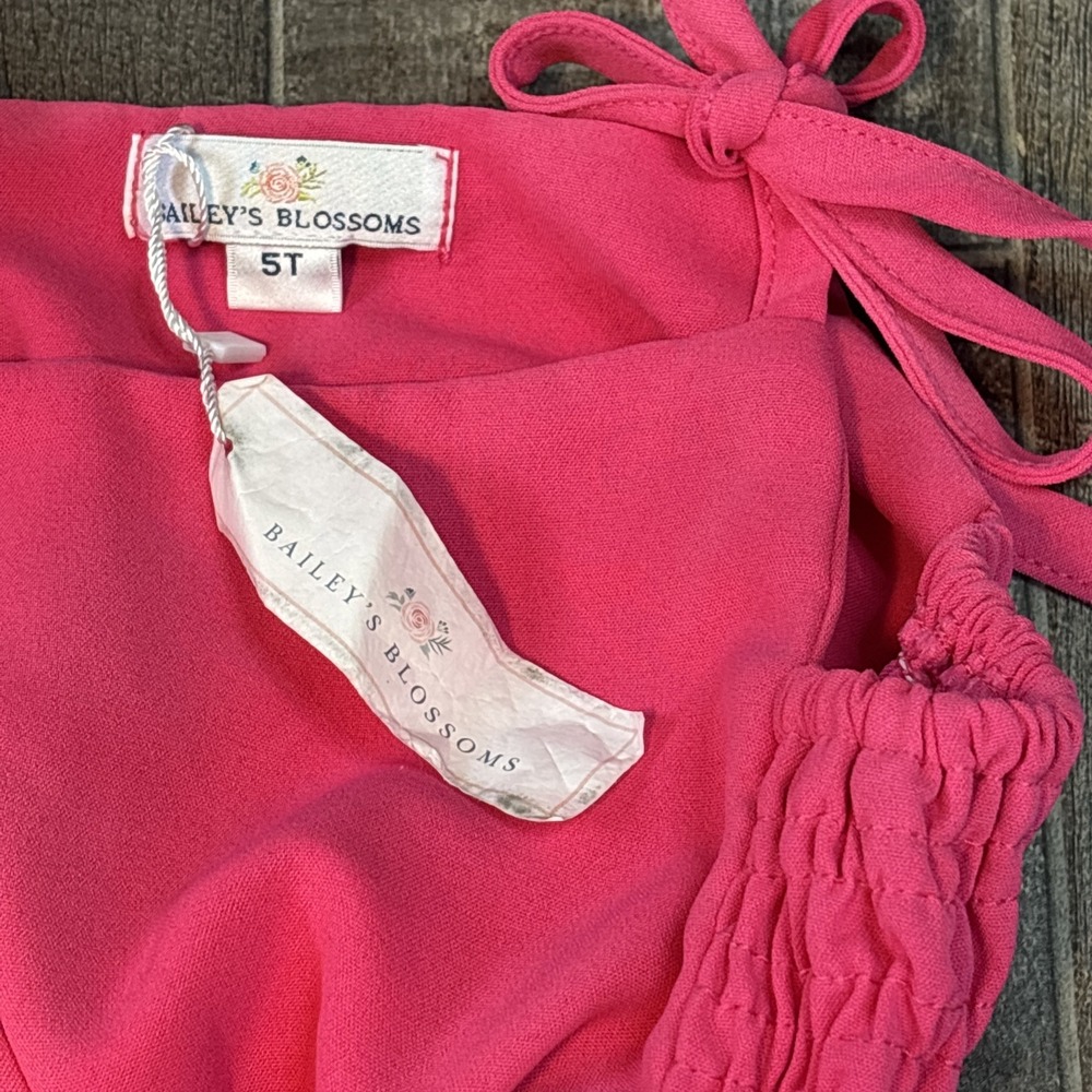 Bailey's Blossoms Girls‎ Blouse 5T Pink Ruffle Lace Trim Top NOT